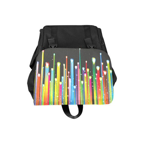 Colorful Stripes and Drops Casual Shoulders Backpack (Model 1623)