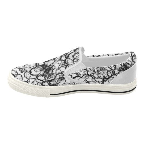 Lace Flower Power Blossom Women's Slip-on Canvas Shoes (Model 019)