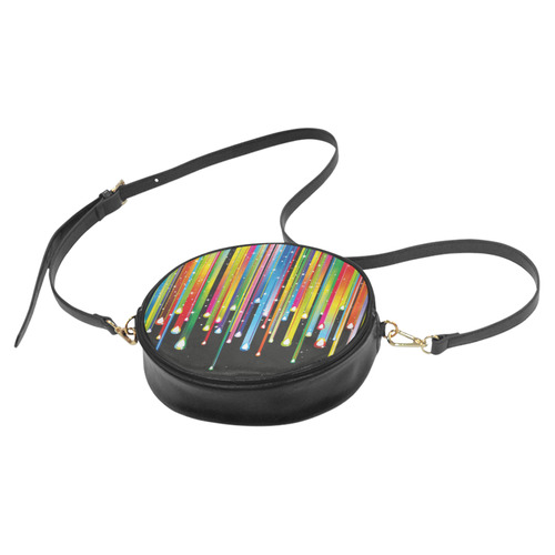 Colorful Stripes and Drops Round Sling Bag (Model 1647)