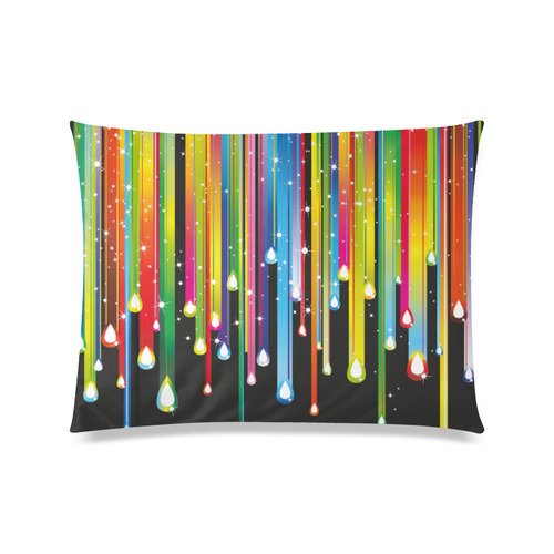Colorful Stripes and Drops Custom Zippered Pillow Case 20"x26"(Twin Sides)