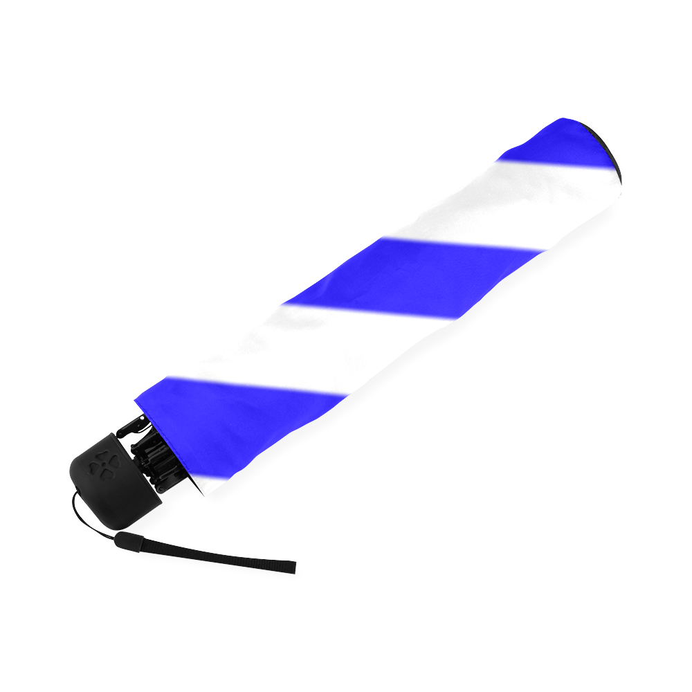 Blue and White Stripes Foldable Umbrella (Model U01)