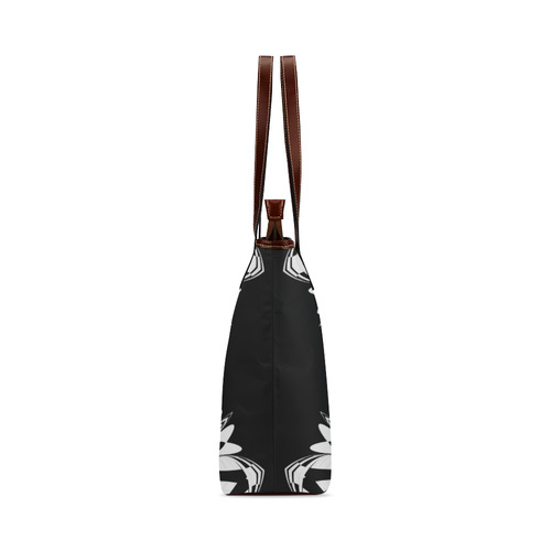 Half black and white Mandala Shoulder Tote Bag (Model 1646)