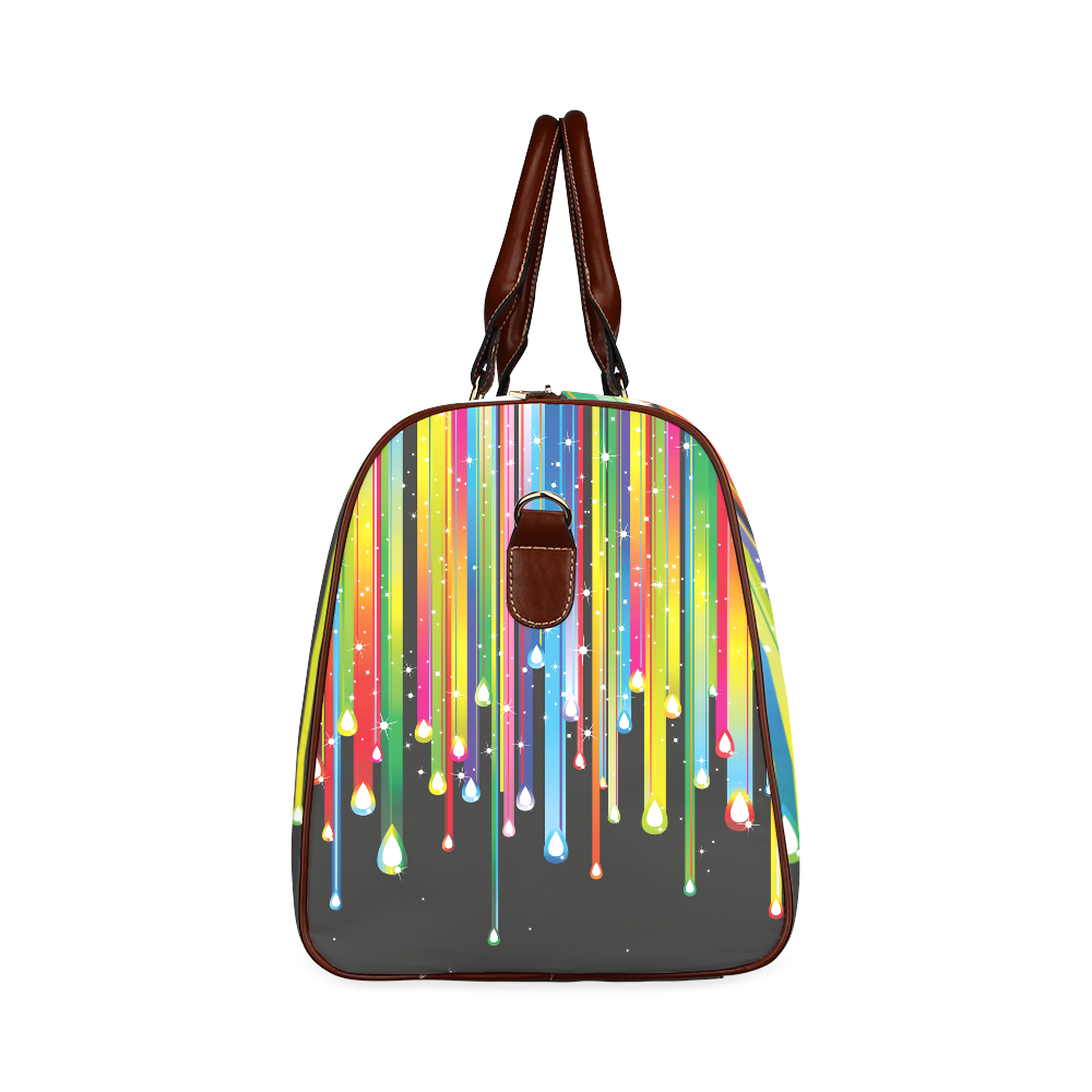 Colorful Stripes and Drops Waterproof Travel Bag/Large (Model 1639)