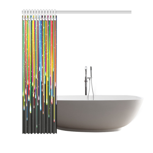 Colorful Stripes and Drops Shower Curtain 72"x72"