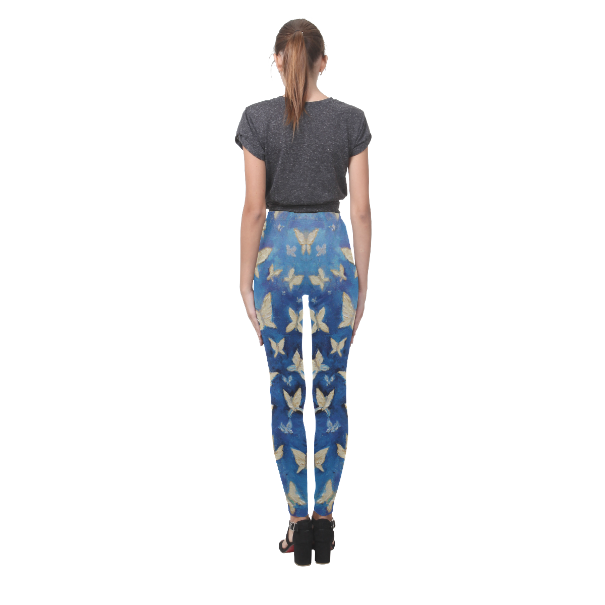 Butterfly Blues Cassandra Women's Leggings (Model L01)