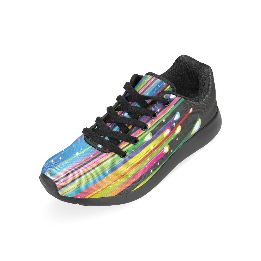 Colorful Stripes and Drops Women’s Running Shoes (Model 020)