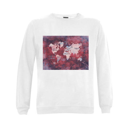 world map Gildan Crewneck Sweatshirt(NEW) (Model H01)