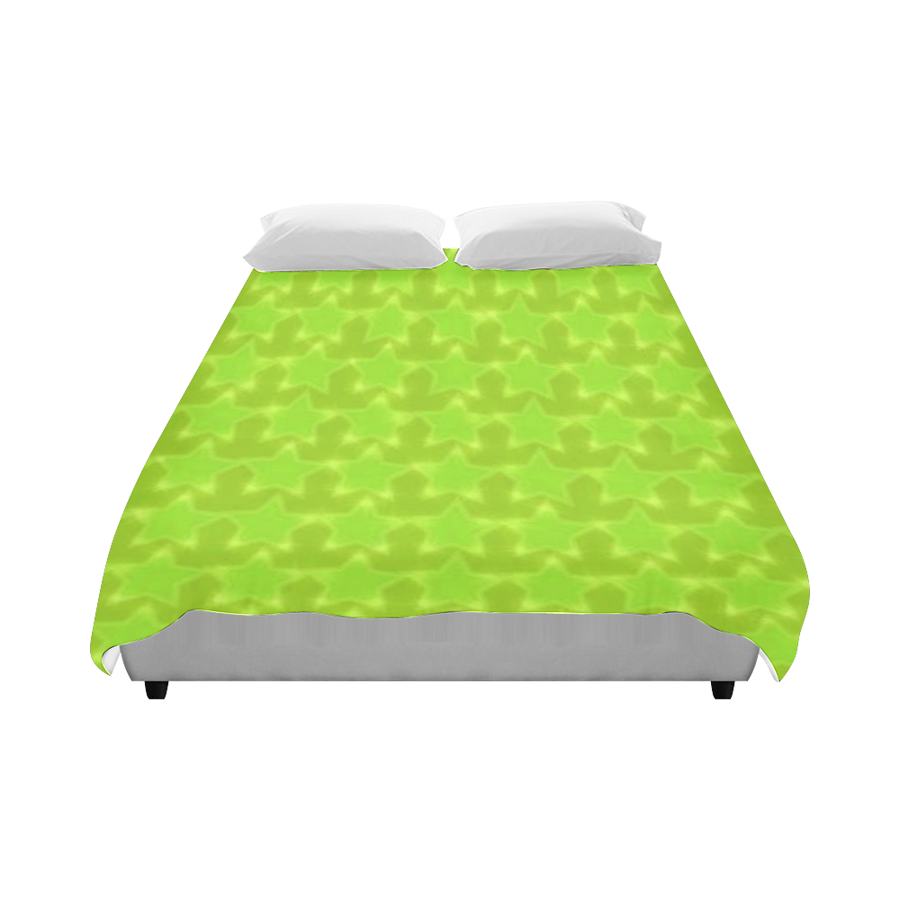 Zappy Green Stars Duvet Cover 86"x70" ( All-over-print)