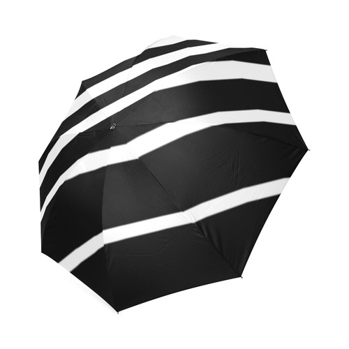 Black and White Stripes Foldable Umbrella (Model U01)