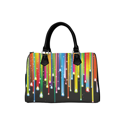 Colorful Stripes and Drops Boston Handbag (Model 1621)