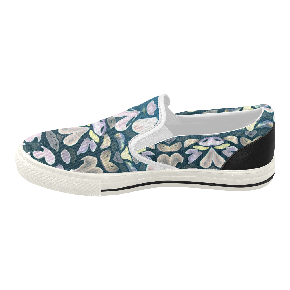 Under The Sea Summer Swimming Lessons, Dark Blue Women's Slip-on Canvas Shoes (Model 019)