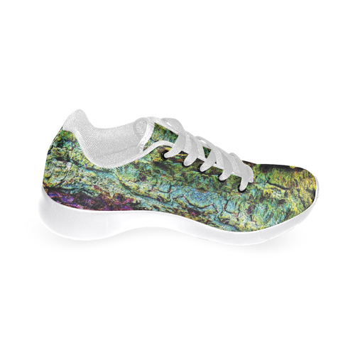 Abstract, Yellow Green, Purple, Women’s Running Shoes (Model 020)