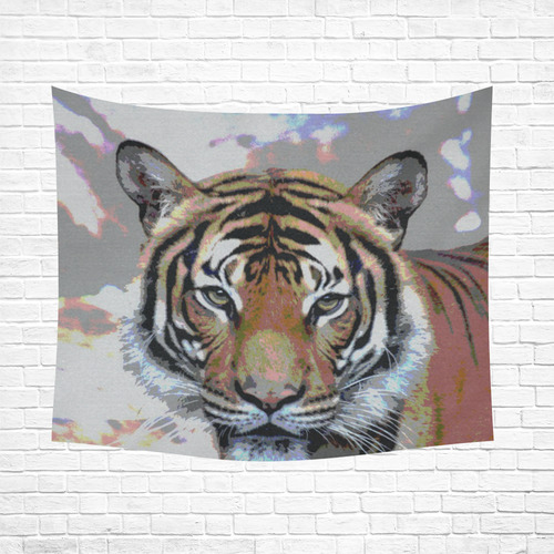 Animal ArtStudio 916C Tiger Cotton Linen Wall Tapestry 60"x 51"