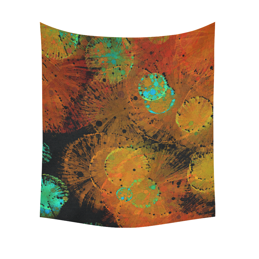Fireworks Cotton Linen Wall Tapestry 51"x 60"
