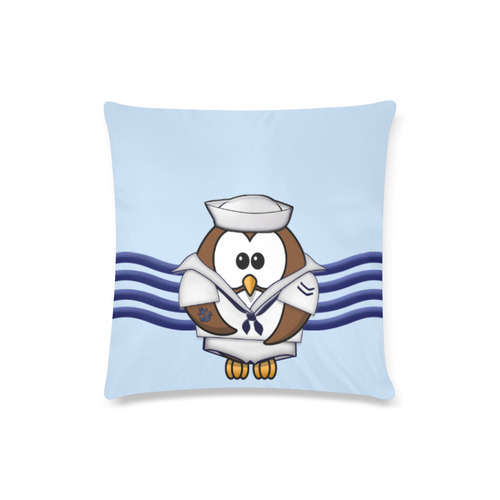 sailor owl Custom Zippered Pillow Case 16"x16"(Twin Sides)