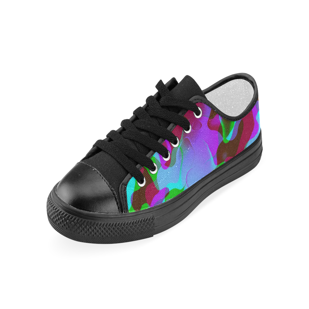 Retro Abstract Colorsplash Women's Classic Canvas Shoes (Model 018)