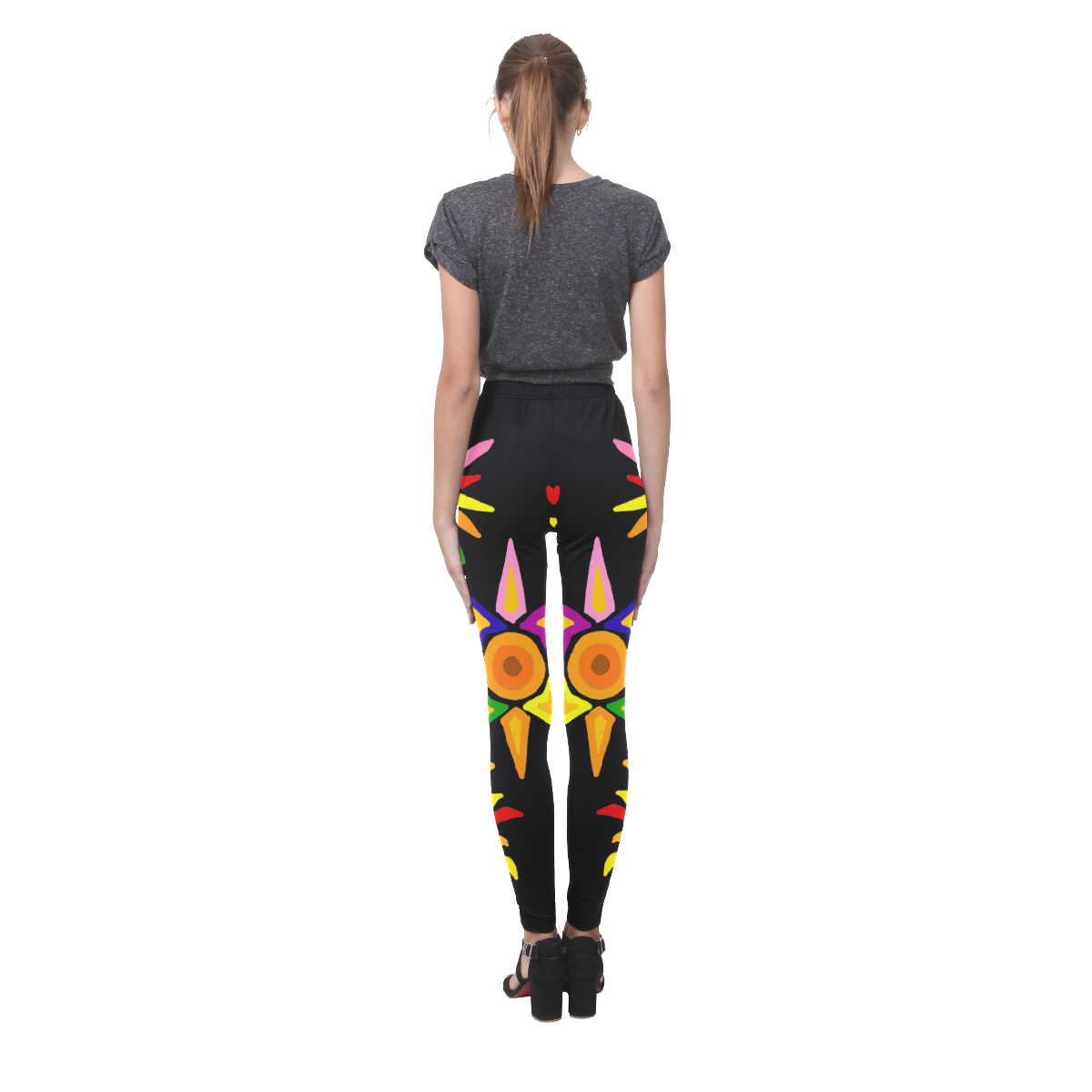 Bold Rainbow Sun Art Cassandra Women's Leggings (Model L01)