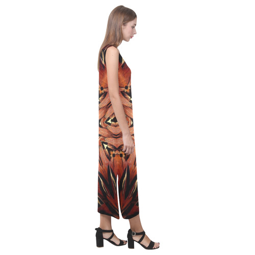 Flaming Feather Kaleidoscope Phaedra Sleeveless Open Fork Long Dress (Model D08)