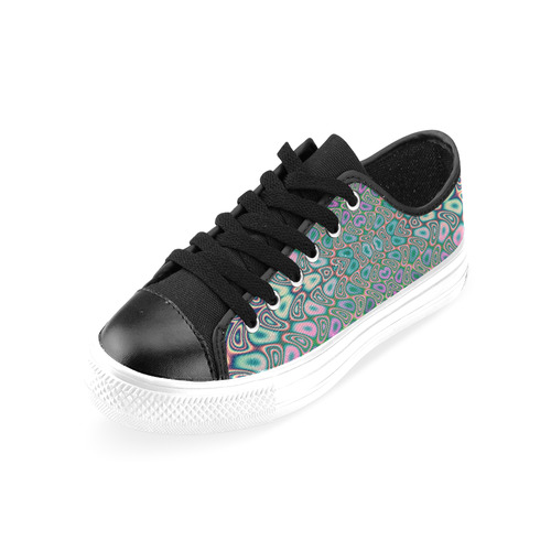 Multicolored Hologram Butterfly Fractal Abstract Men's Classic Canvas Shoes/Large Size (Model 018)