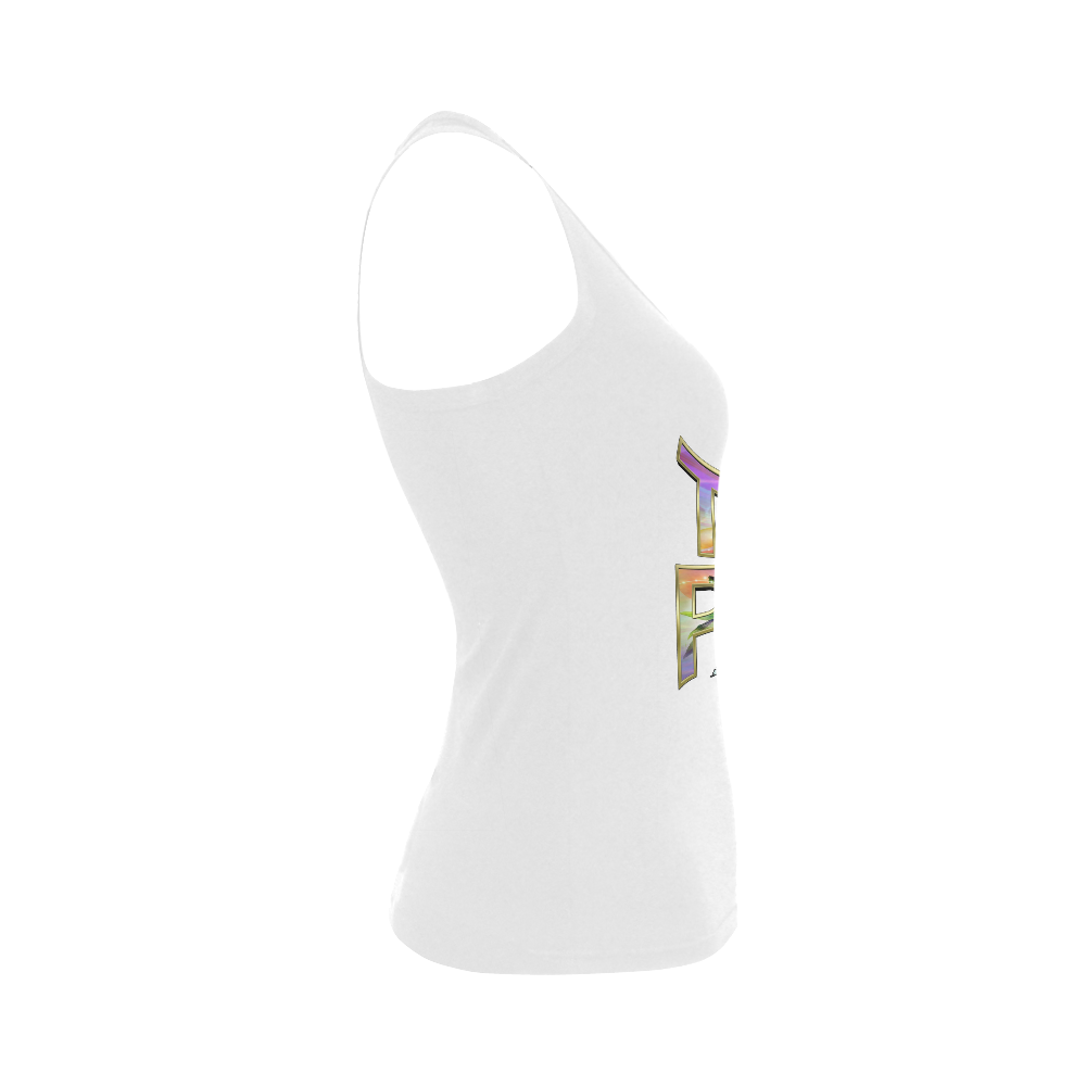 Teach Peace by Just kidding Women's Shoulder-Free Tank Top (Model T35)