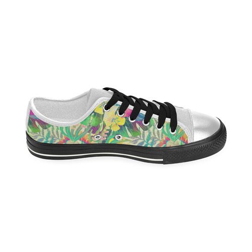 Beautiful Tropical Flowers Watercolor Pattern Women's Classic Canvas Shoes (Model 018)