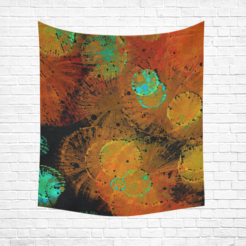 Fireworks Cotton Linen Wall Tapestry 51"x 60"