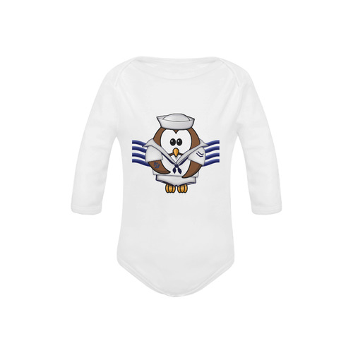 sailor owl Baby Powder Organic Long Sleeve One Piece (Model T27)