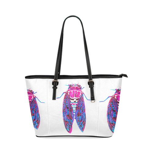cicada leather tote bag Leather Tote Bag/Small (Model 1640)