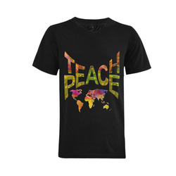 Teach Peace Men's V-Neck T-shirt  Big Size(USA Size) (Model T10)