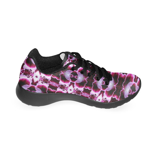 Purple White Flower Abstract Pattern Women’s Running Shoes (Model 020)