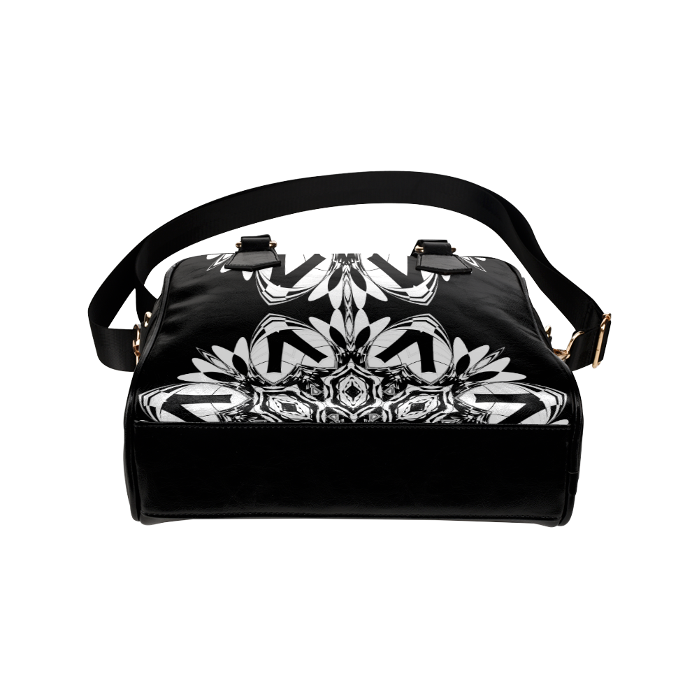 Half black and white Mandala Shoulder Handbag (Model 1634)