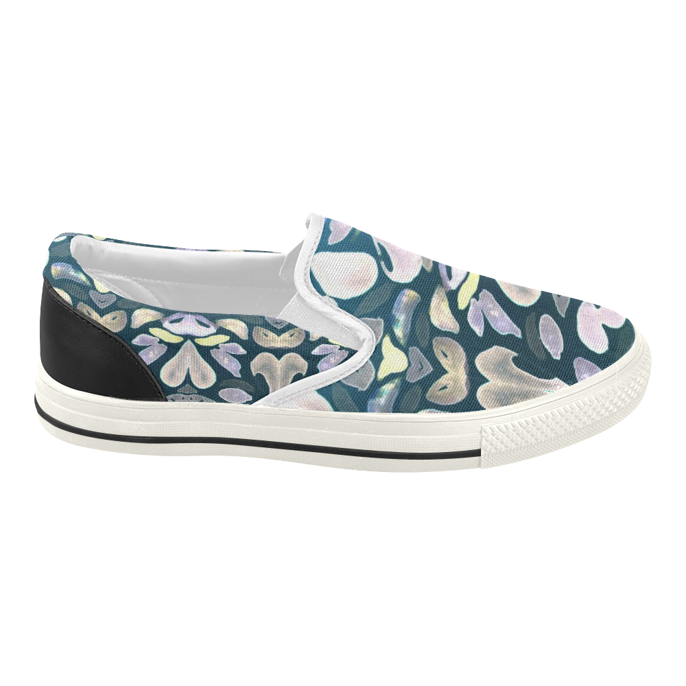 Under The Sea Summer Swimming Lessons, Dark Blue Women's Slip-on Canvas Shoes (Model 019)