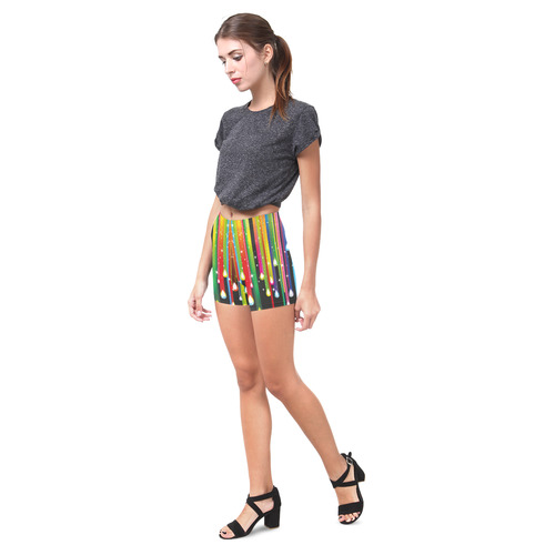 Colorful Stripes and Drops Briseis Skinny Shorts (Model L04)