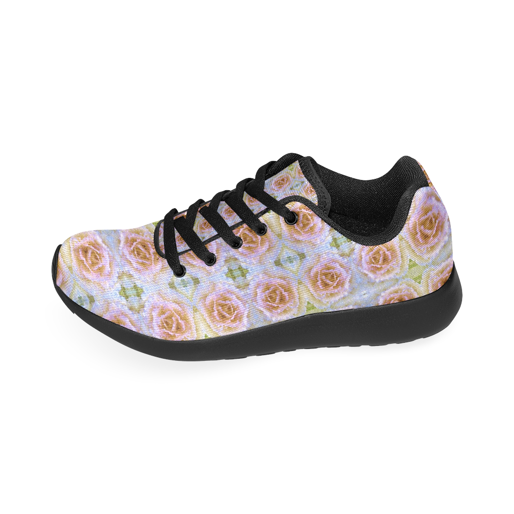 Pink Light Blue Pastel Flowers Women’s Running Shoes (Model 020)