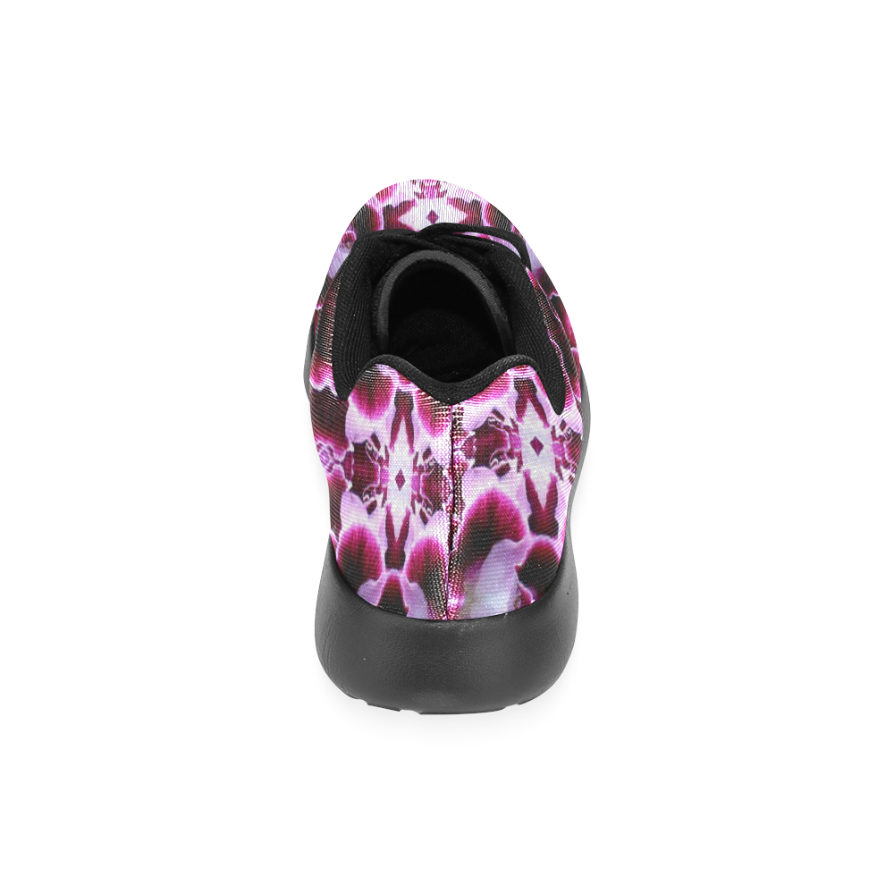 Purple White Flower Abstract Pattern Women’s Running Shoes (Model 020)