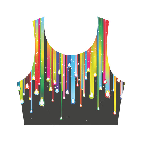 Colorful Stripes and Drops Women's Crop Top (Model T42)