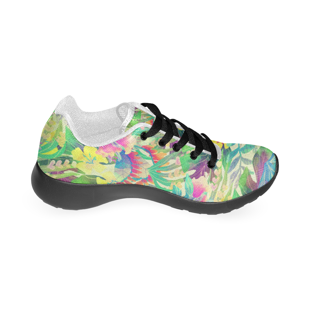 Beautiful Tropical Flowers Watercolor Pattern Women’s Running Shoes (Model 020)