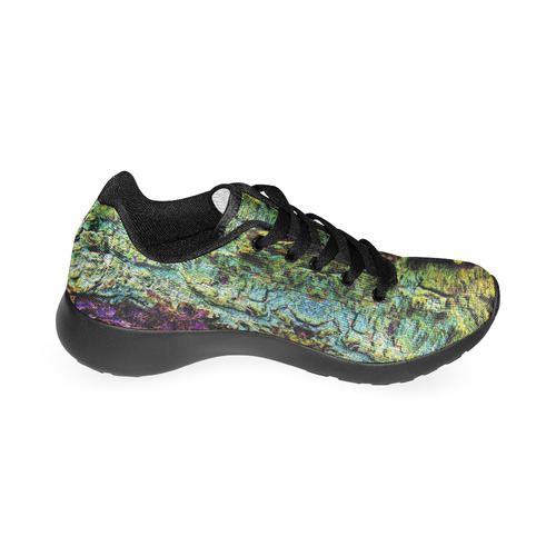 Abstract, Yellow Green, Purple, Women’s Running Shoes (Model 020)