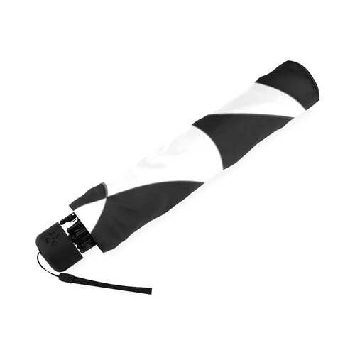 Dropout Yellow Black and White Distorted Check Foldable Umbrella (Model U01)