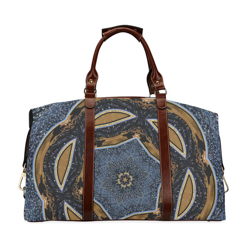 Denim & Leather Circles Classic Travel Bag (Model 1643)
