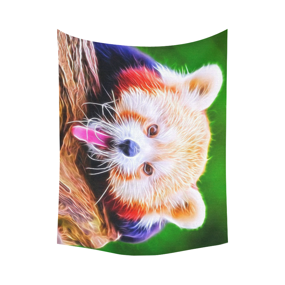 animal ArtStudio 5916 red Panda Cotton Linen Wall Tapestry 80"x 60"