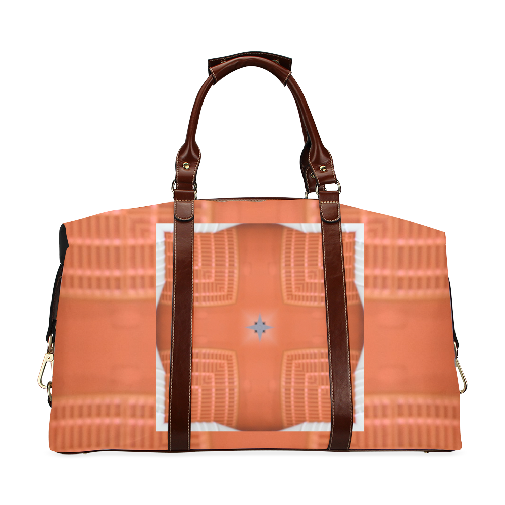 Orange Circle and Blocks Classic Travel Bag (Model 1643)