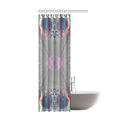 Precious Peacock Feathers Fractal Abstract Shower Curtain 36"x72"
