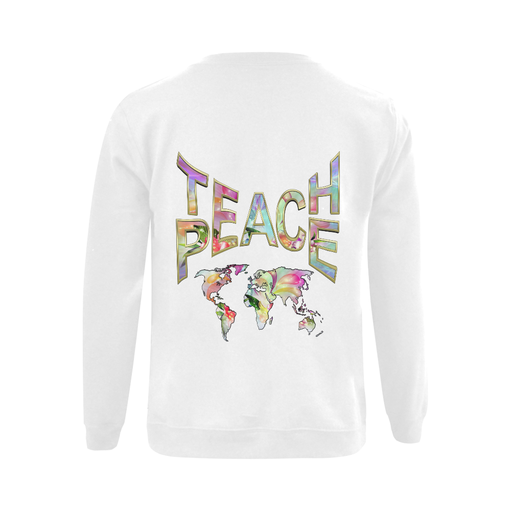 Teach Peace by Just kidding Gildan Crewneck Sweatshirt(NEW) (Model H01)