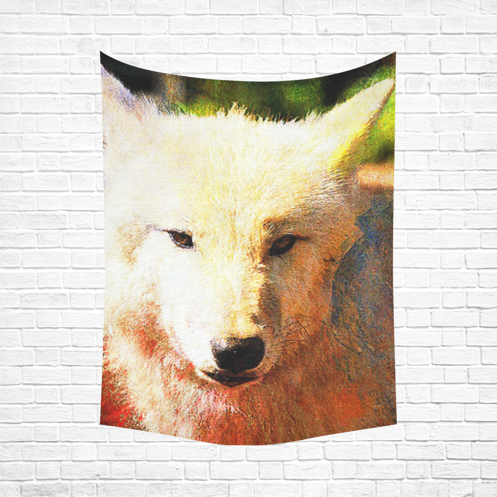 animal ArtStudio 916 Wolf Cotton Linen Wall Tapestry 60"x 80"