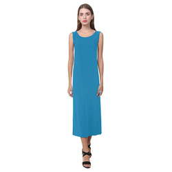 Methyl Blue Phaedra Sleeveless Open Fork Long Dress (Model D08)
