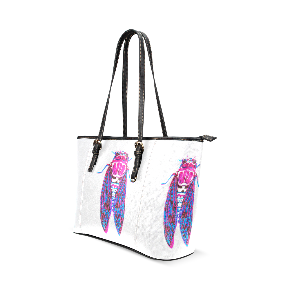 cicada leather tote bag Leather Tote Bag/Large (Model 1640)