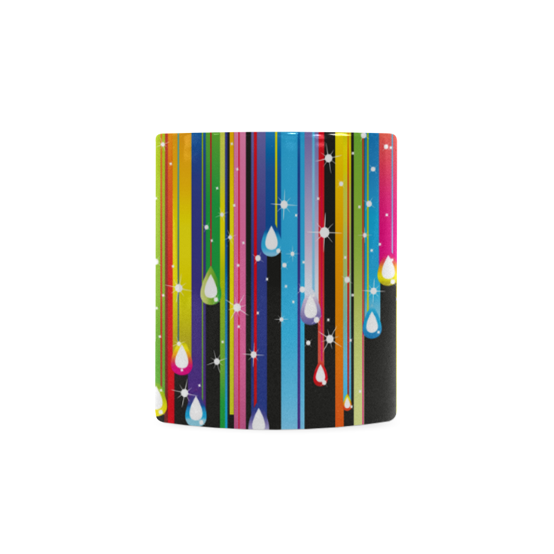 Colorful Stripes and Drops White Mug(11OZ)