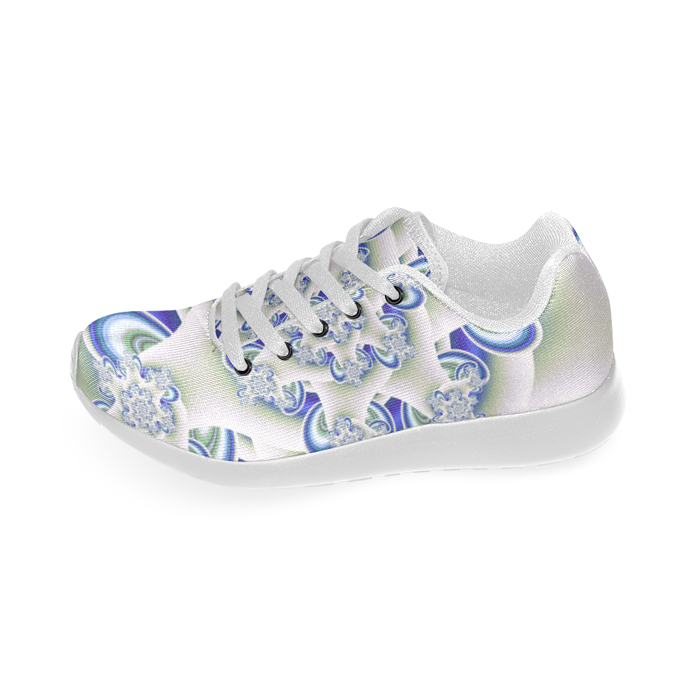 Frosted Blue Brago Mitchell Fractal Abstract Women’s Running Shoes (Model 020)