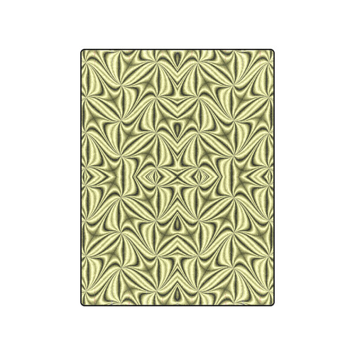Golden Hologram Fractal Abstract Blanket 50"x60"
